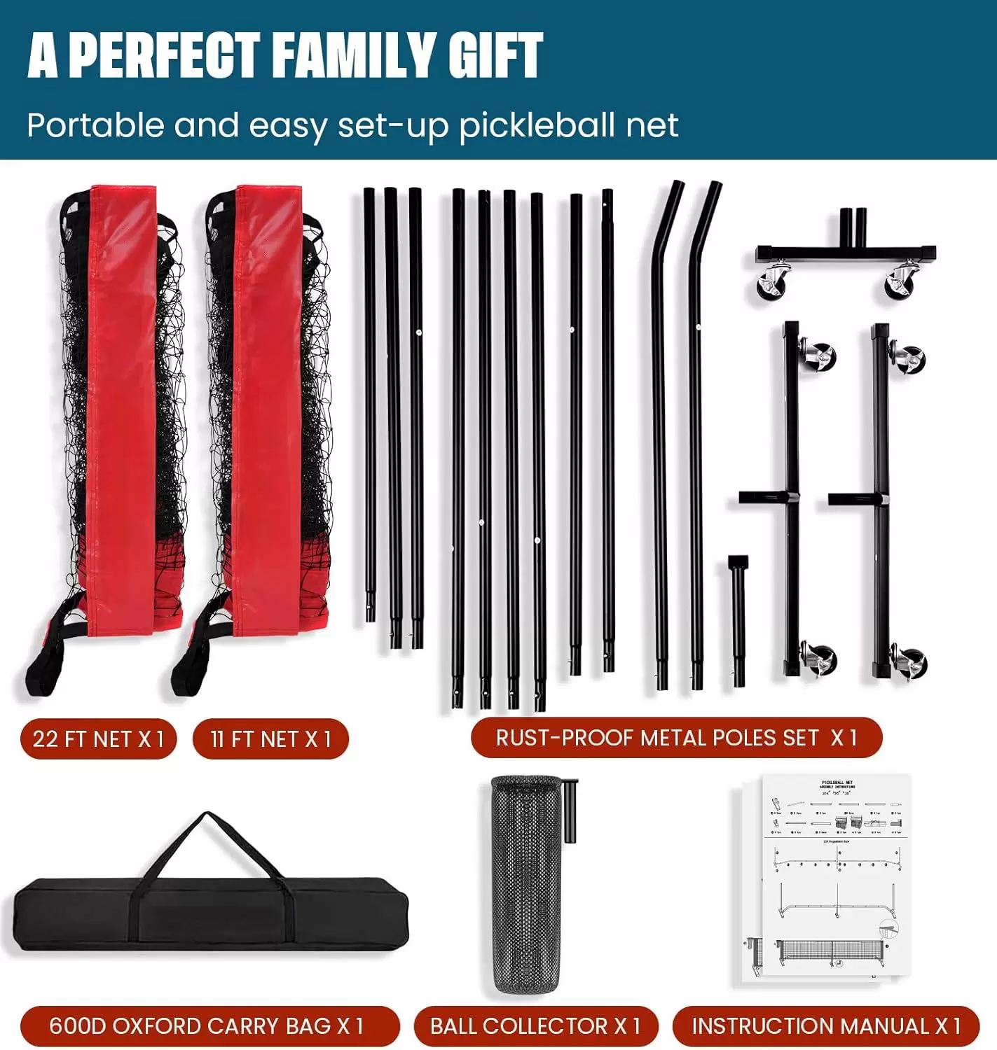 Filet d'entra&icirc;nement de pickleball 22 x 3 pi I