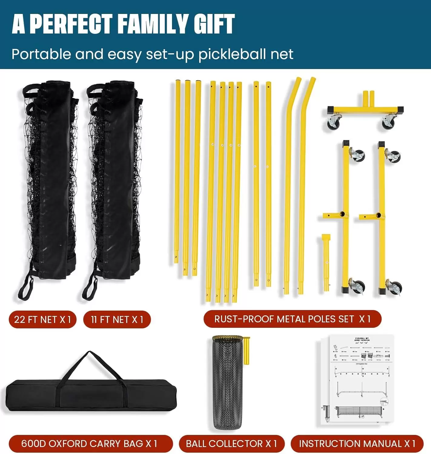 Filet d'entra&icirc;nement de pickleball 22 x 3 pi II