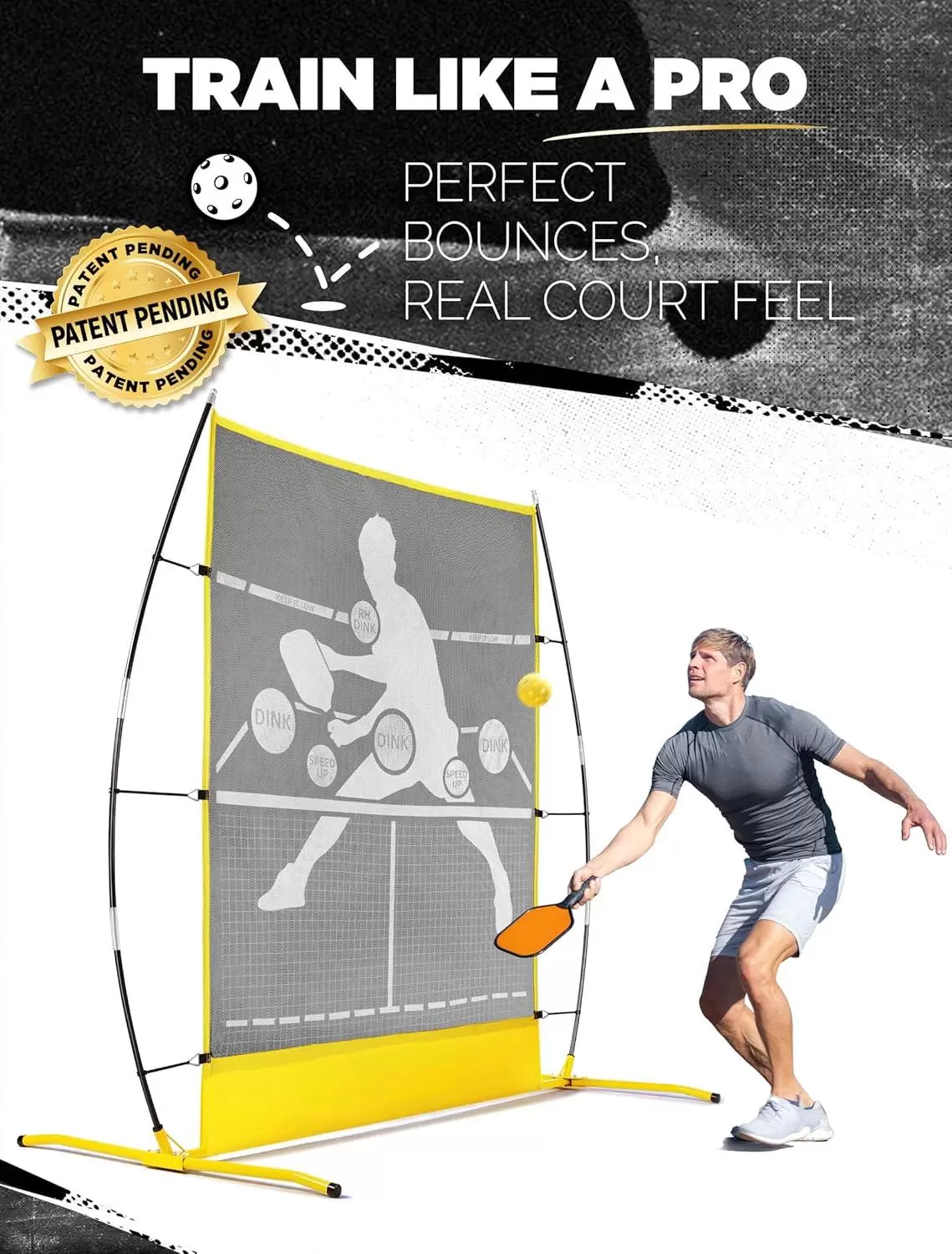 Filet de rebond de pickleball 2 en 1 1,8 x 1,8 m