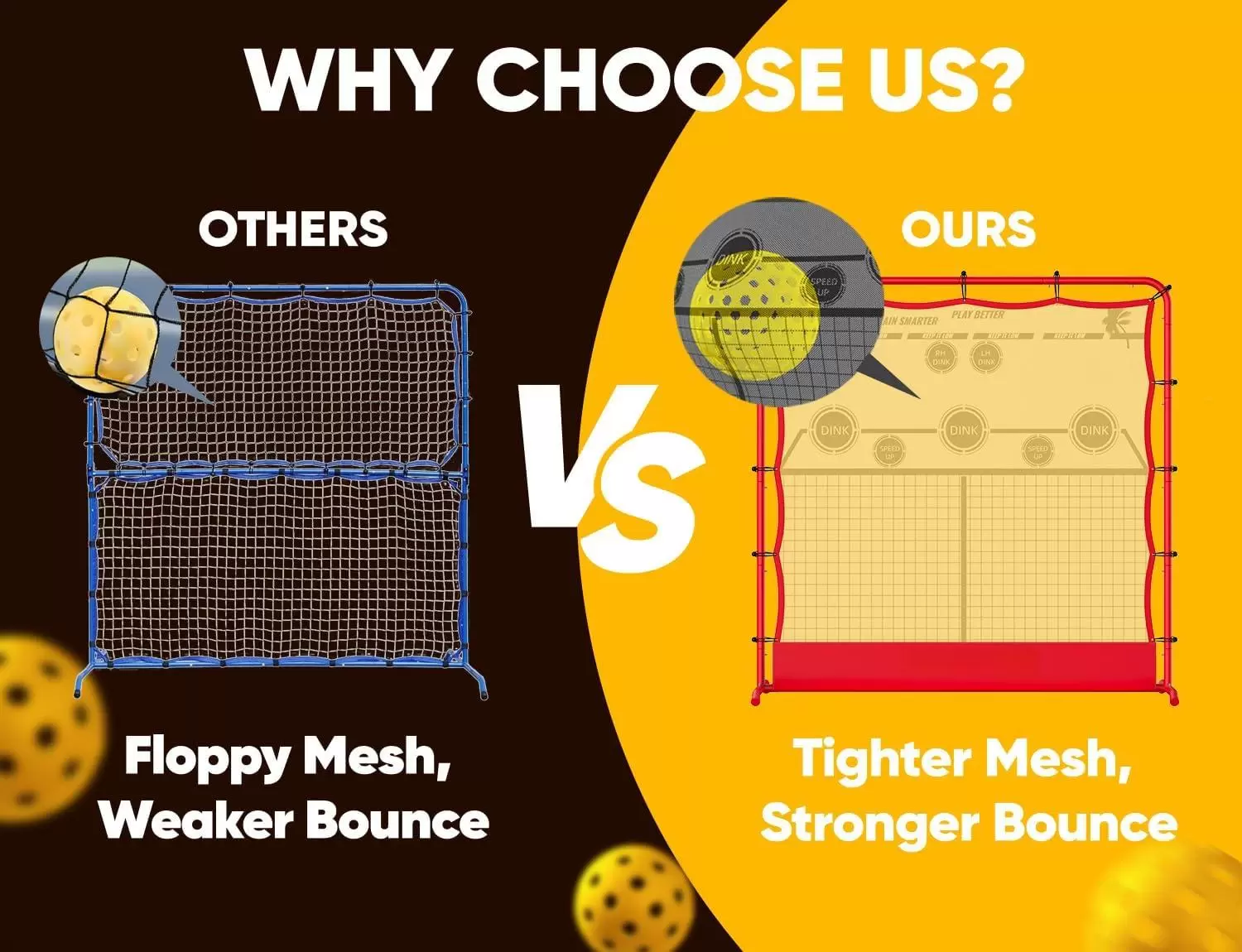 Pickleball en tube d'acier 2 en 1 de 1,8 x 1,8 m