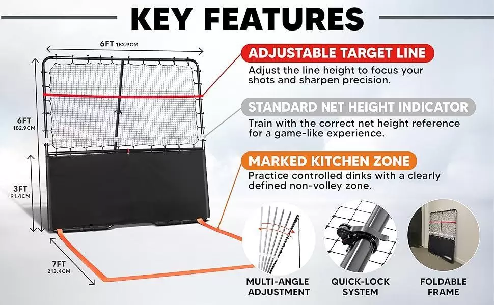 Pickleball en tube d'acier 2 en 1 de 6 x 6 pieds III