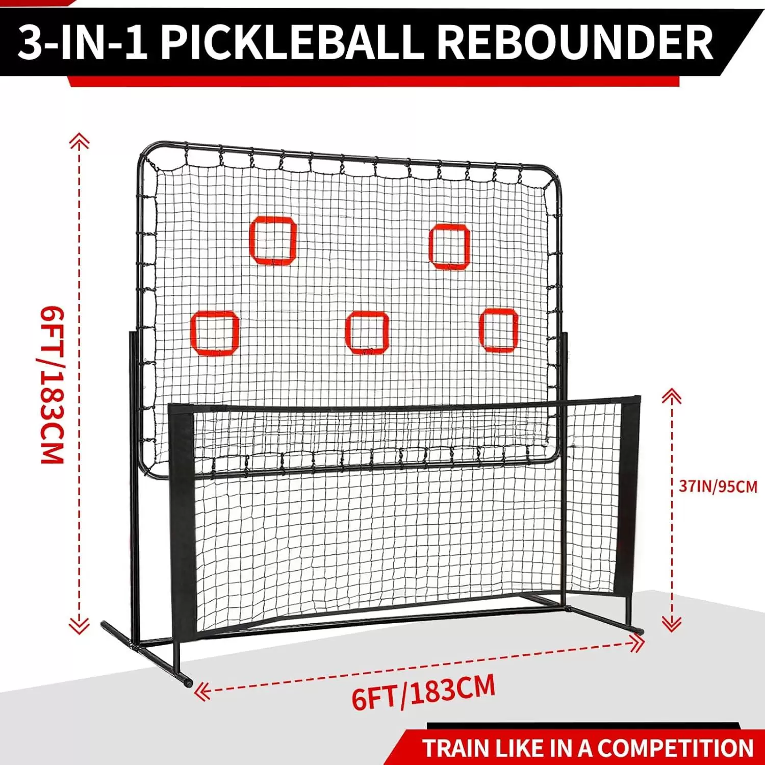 Pickleball IV en tube d'acier 2-en-1 de 1,8 x 1,8 m