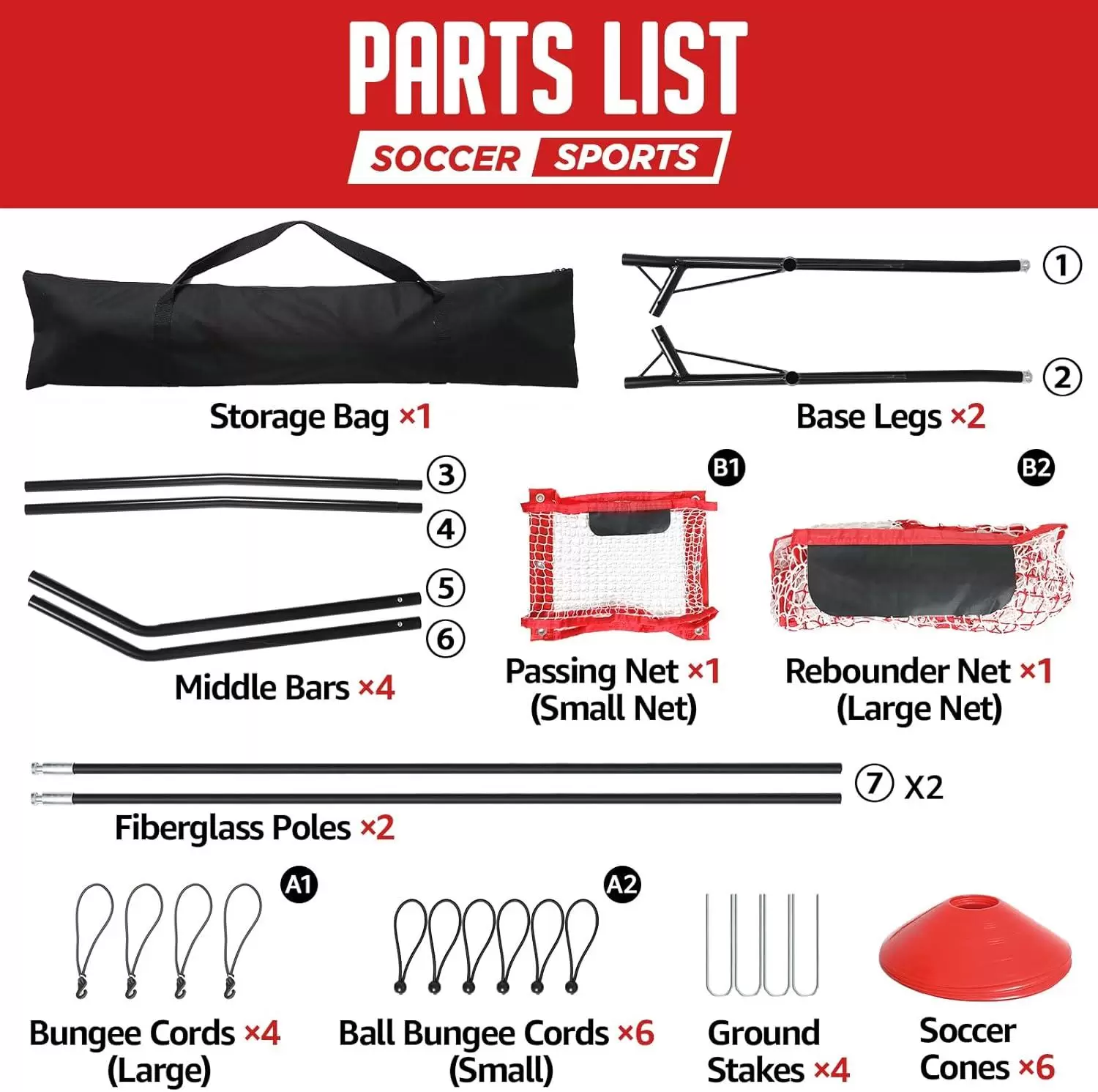 Filet de football double face &agrave; rebond haut/bas