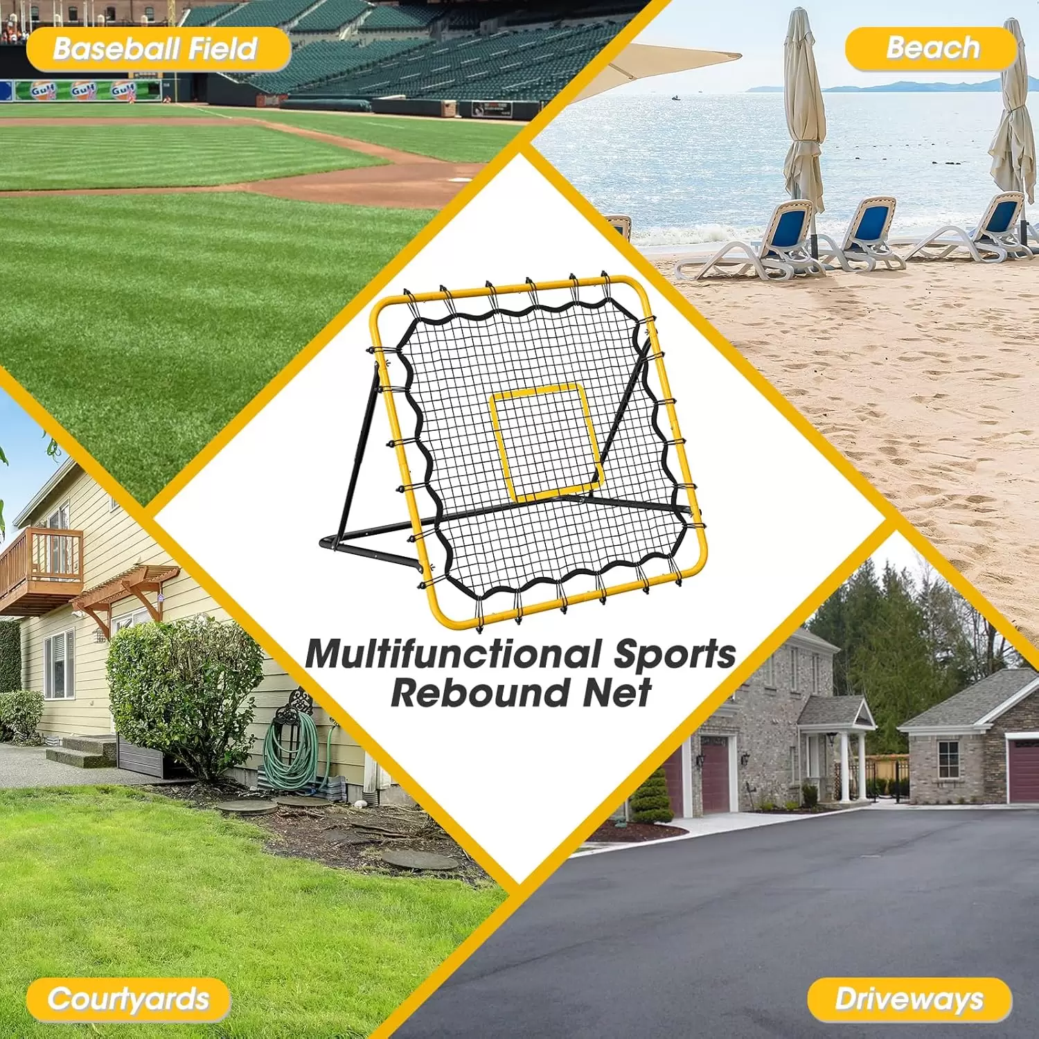 Filet de rebond multisports &agrave; angle r&eacute;glable I