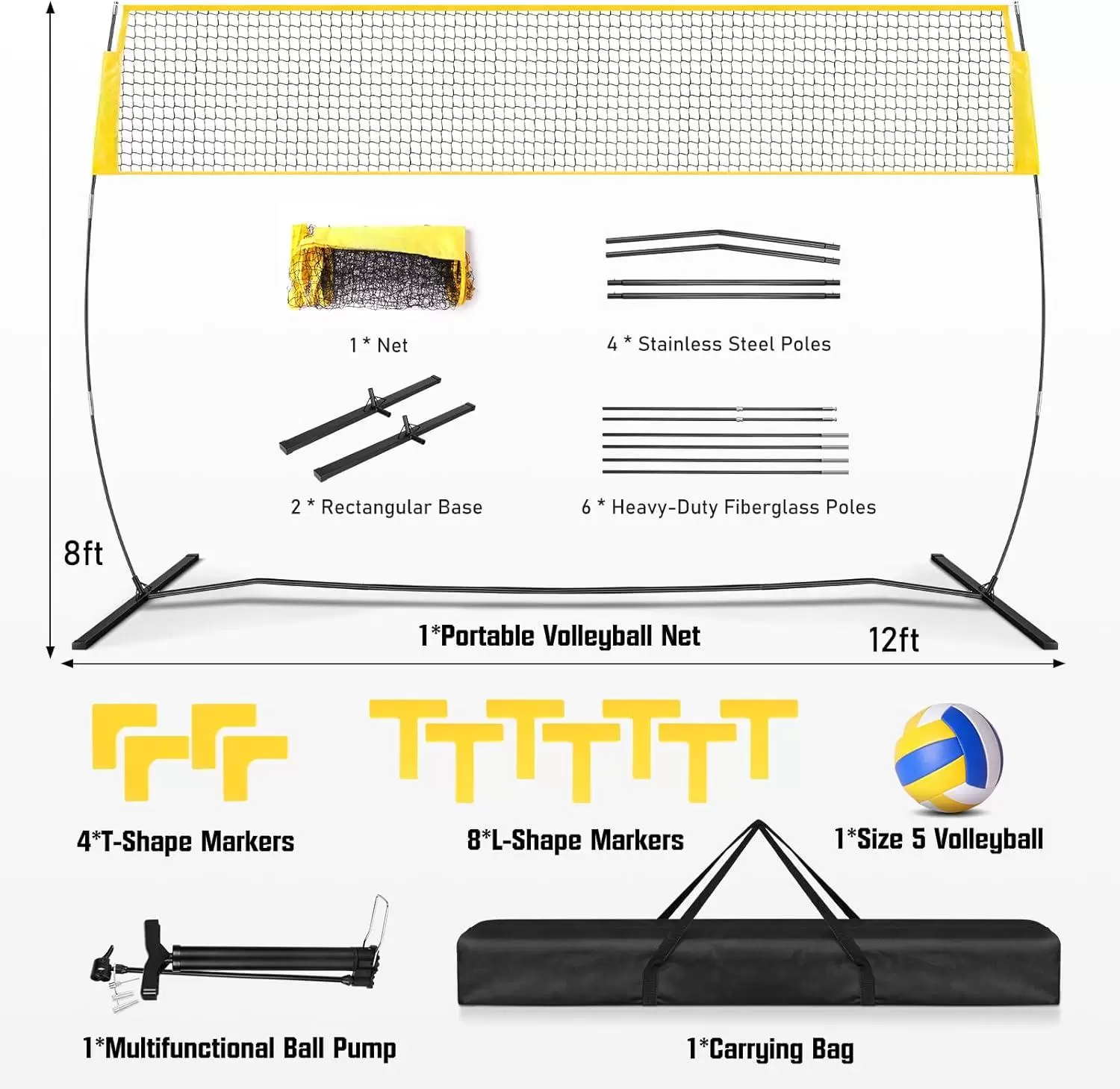 filet d'entra&icirc;nement de volley-ball portable