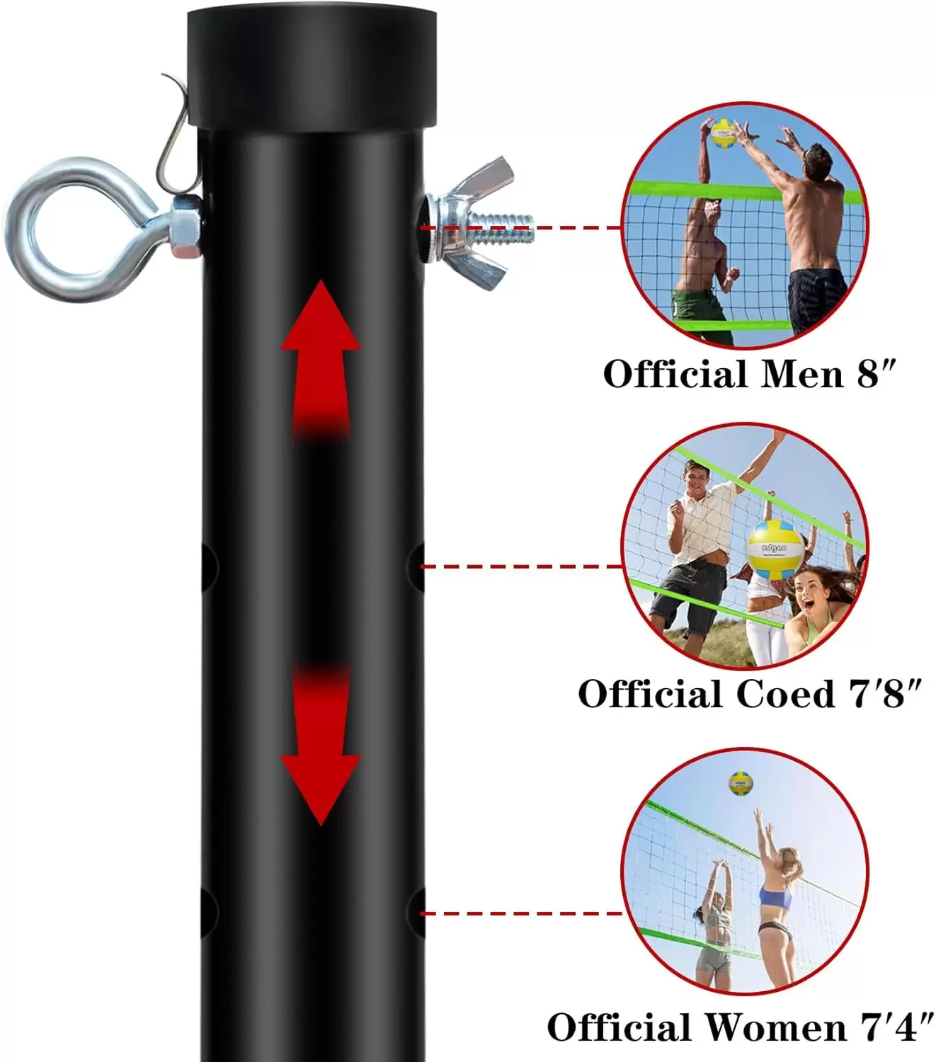 Filet d'entra&icirc;nement de volley-ball multifonctionnel &agrave; longueur r&eacute;glable