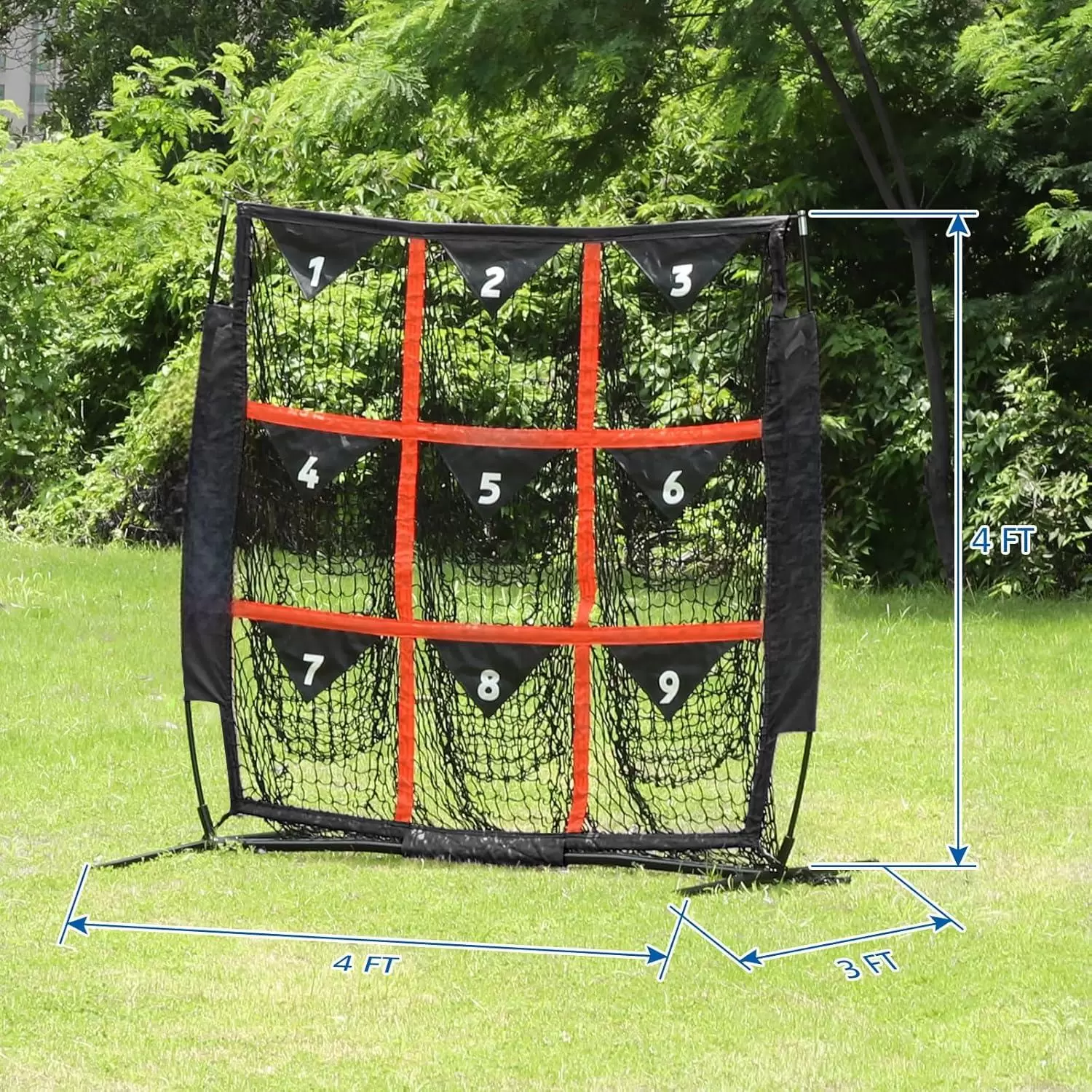 Filet d'entra&icirc;nement de baseball &agrave; 9 trous de 4 x 4 pieds