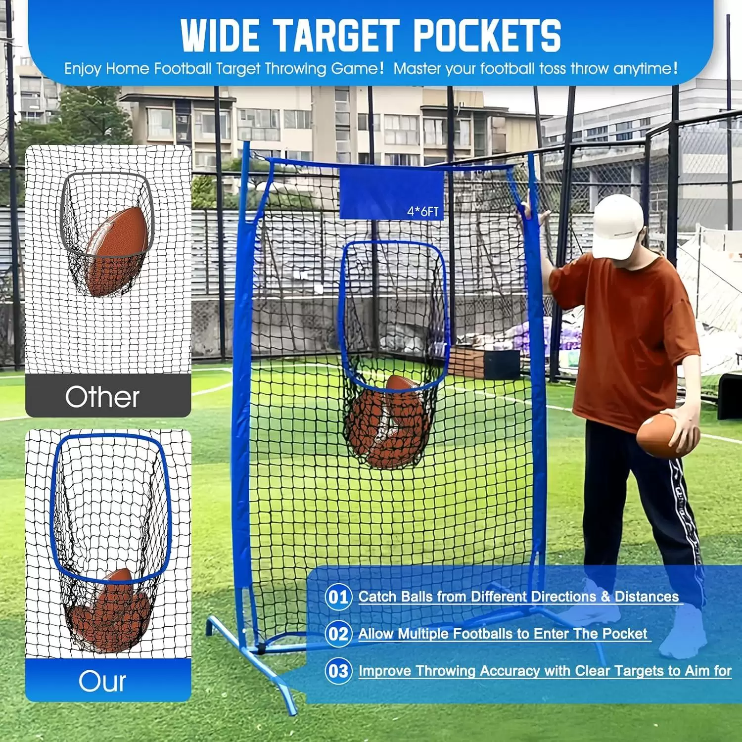 Filet d'entra&icirc;nement au lancer de rugby I