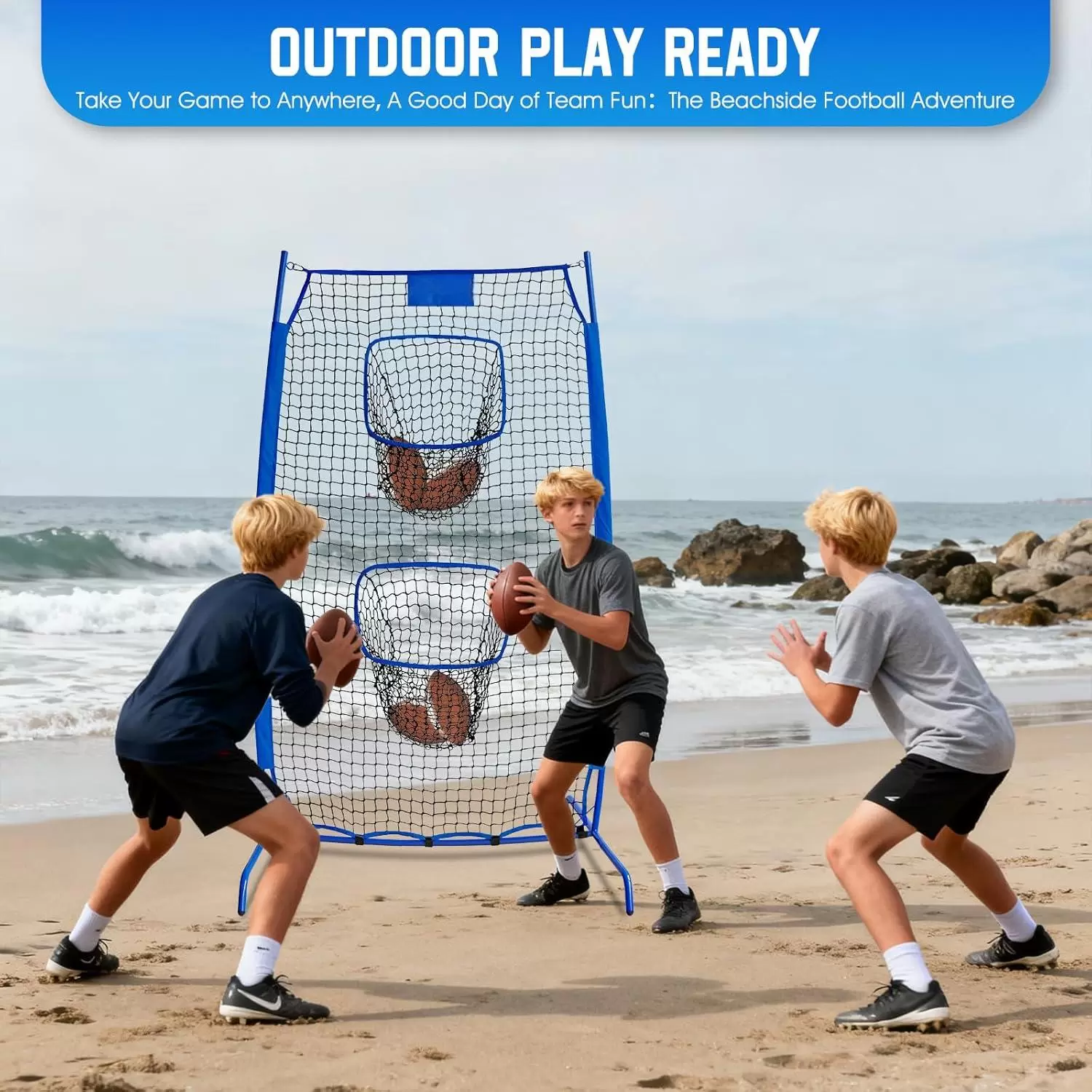 Filet d'entra&icirc;nement au lancer de rugby II