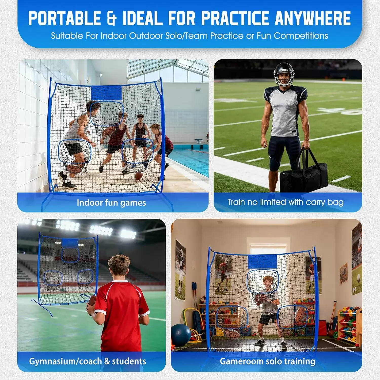 Filet d'entra&icirc;nement au lancer de rugby II