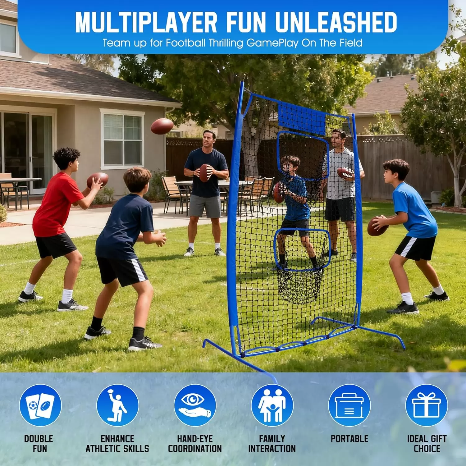 Filet d'entra&icirc;nement au lancer de rugby II