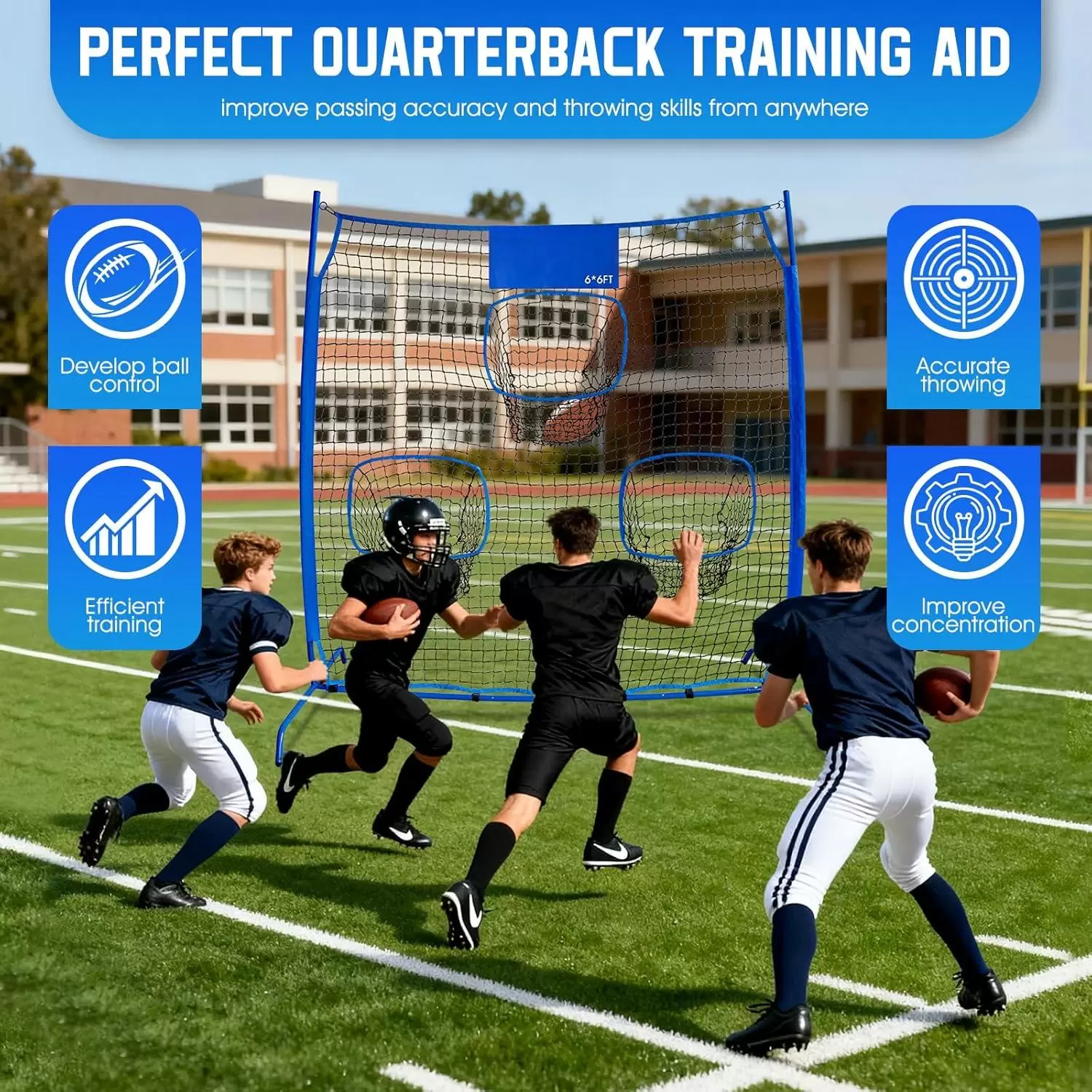 Filet d'entra&icirc;nement au lancer de rugby III