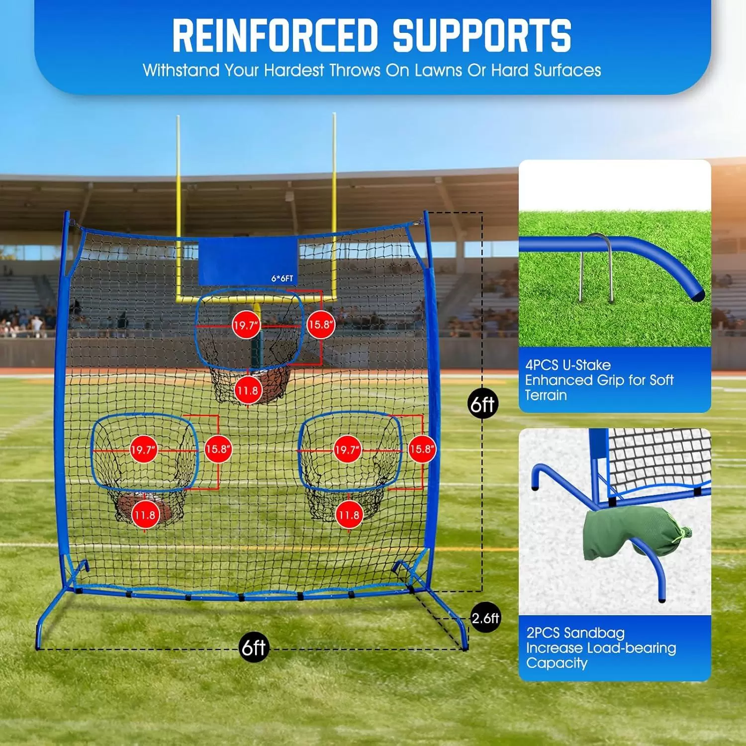 Filet d'entra&icirc;nement au lancer de rugby III