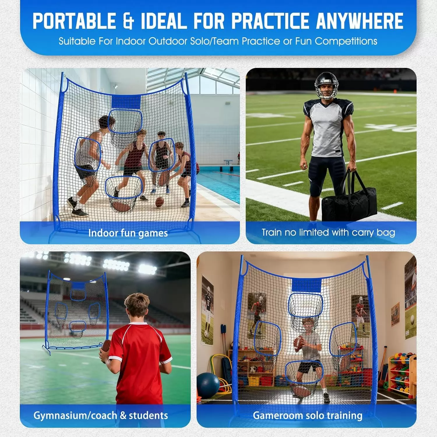 Filet d'entra&icirc;nement au lancer de rugby IV