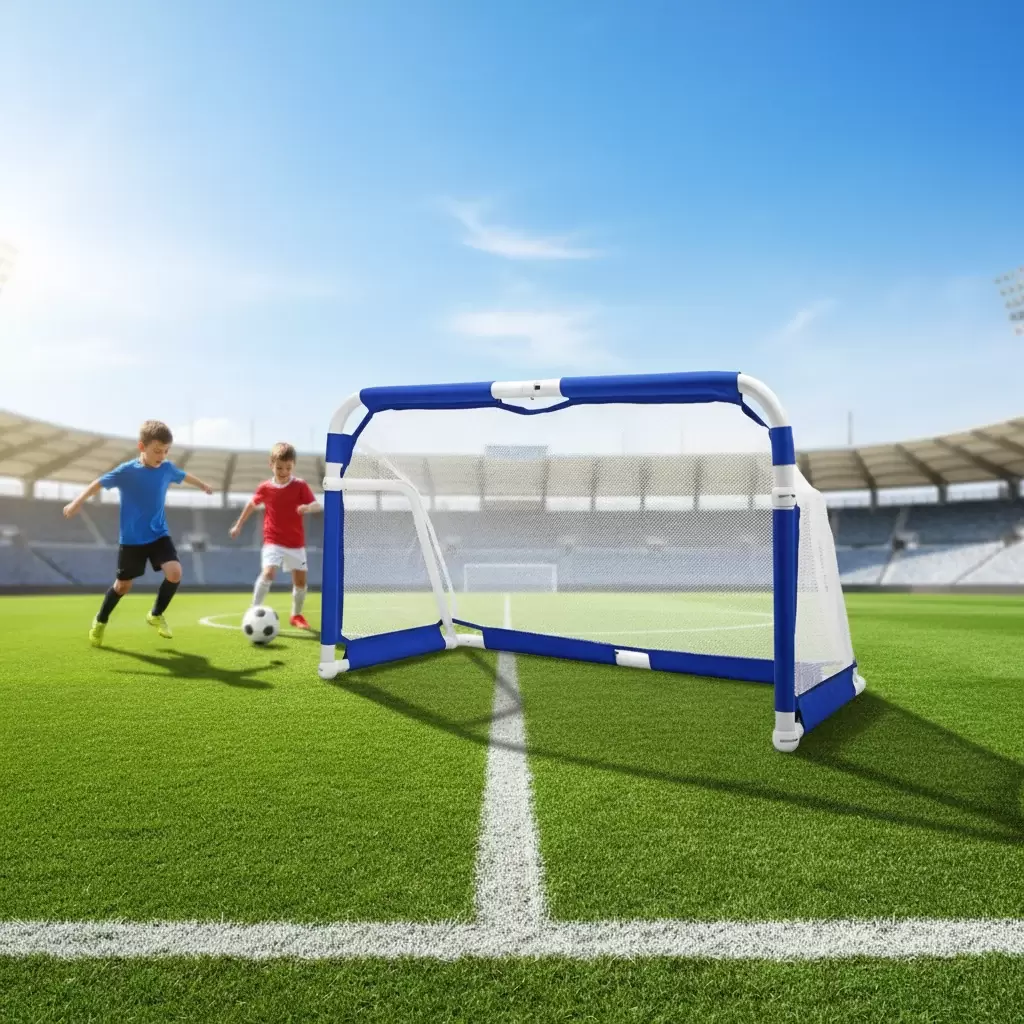 But de football pliable en tube d'aluminium