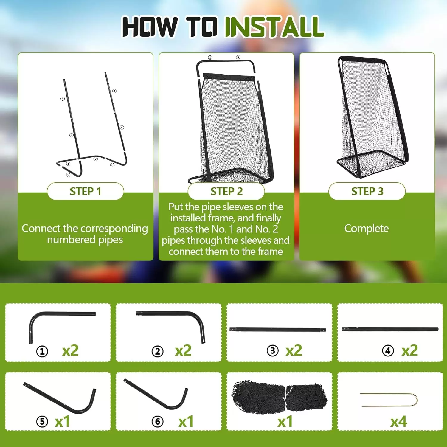 Filet d'entra&icirc;nement de rugby tubulaire rond et r&eacute;sistant