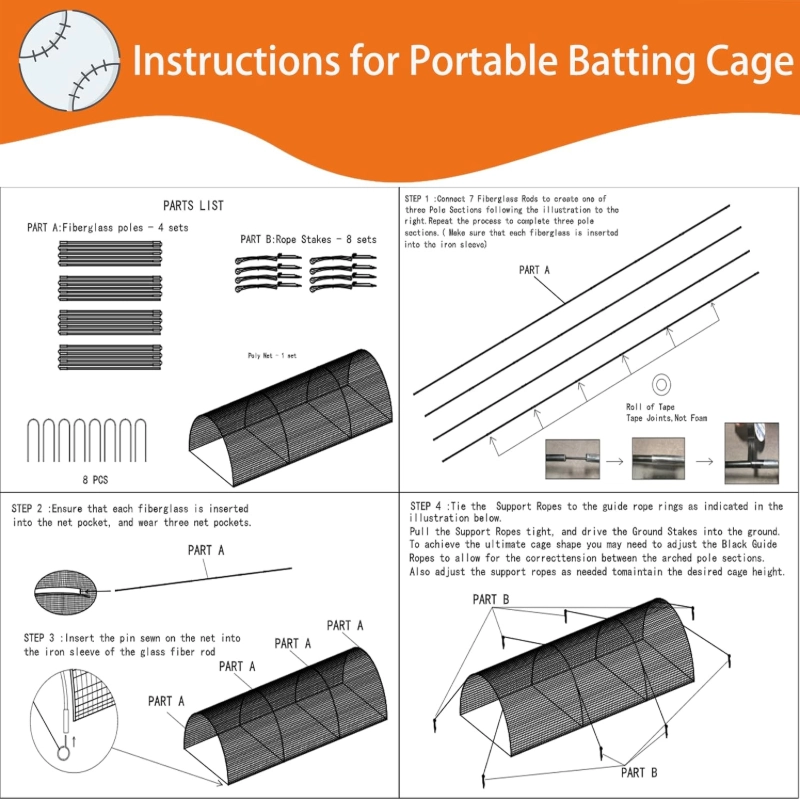 filet de cage de baseball et de softball