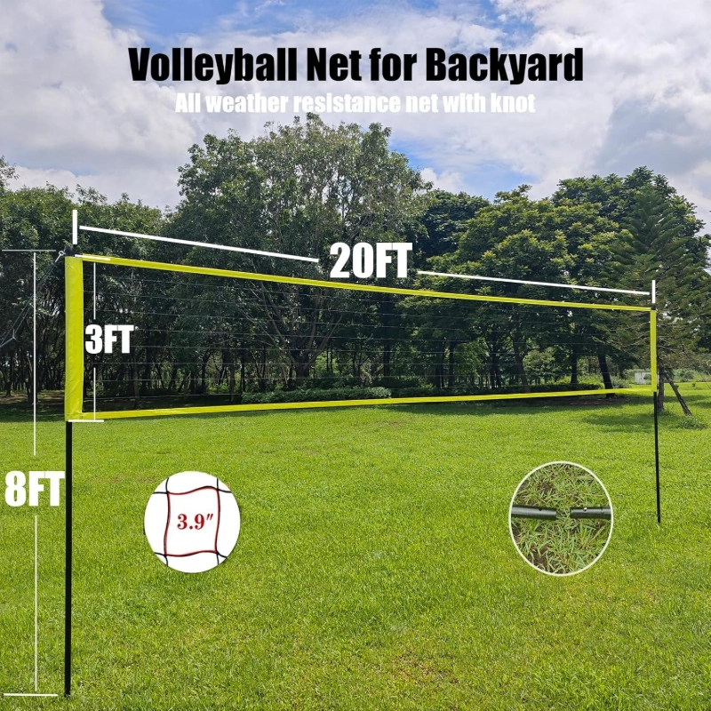 Filet d'entra&icirc;nement de volley-ball multifonctionnel &agrave; longueur r&eacute;glable