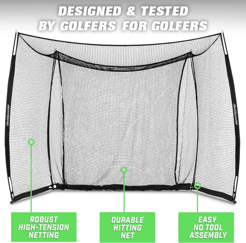 Cage de golf l&eacute;g&egrave;re de 3 x 3 x 3 m avec cible en tissu