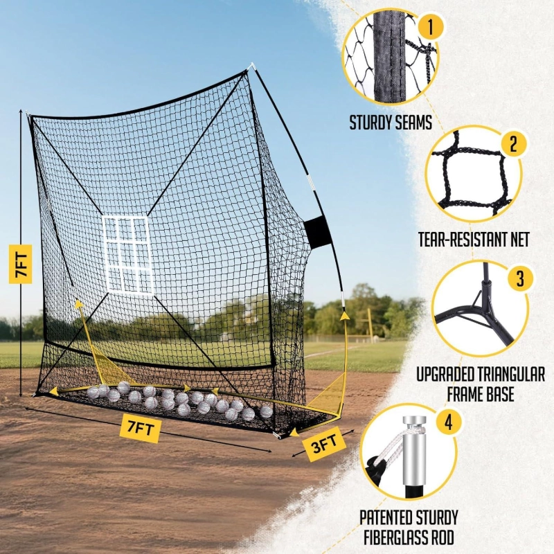 Meilleur filet de baseball &agrave; rebond pour la coh&eacute;rence de l'entra&icirc;nement et l'ing&eacute;nierie du syst&egrave;me de retour de balle &agrave; fort impact